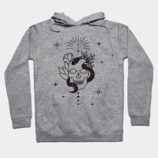 Skull with snake and plants Hoodie